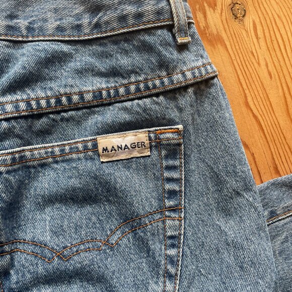 Vintage Manager Mocassino Denim Jeans Women 28 Light Wash High Rise Straight Leg - Picture 5 of 6